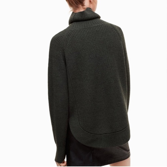 Wilfred Free Italian Yarn Turtleneck Sweater in Dark Green Size XXS - Picture 5 of 10